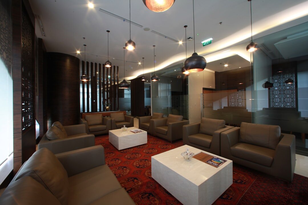 Bright modern office reception area